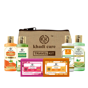 Khadi Care Travel Kit | Skincare essentials on the go | Mix of skin and hair care essentials | Lightweight and easy to carry | Suitable for All |